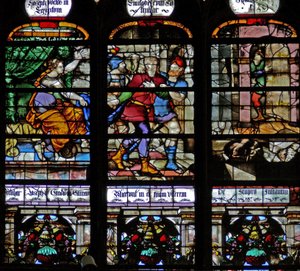 Window depicting Joseph is accused by Potiphar
