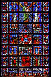 Window w107 depicting the cathedral of Therouanne by French School
