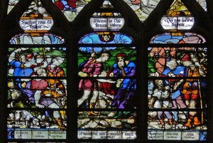 Window depicting Joseph is sold by his brothers by French School