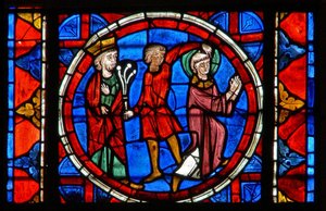 Window depicting the Flagellation of St Gervais by French School