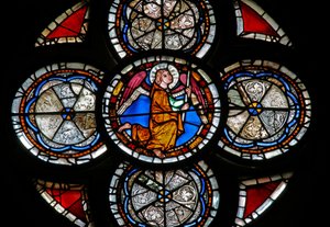 Window w11 depicting an angel by French School