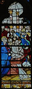 Window depicting St Maximin baptising by French School
