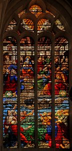 Window depicting the Ascension and Pentecost by French School