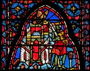 Window w15 Holy Relics: Heraclius Before the Miraculous Sealed Gate at Jerusalem by French School