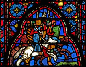Window w15 Holy Relics: Heraclius Returns to Jerusalem with Cross