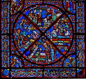 Window w15 depicting the story of St Stephen