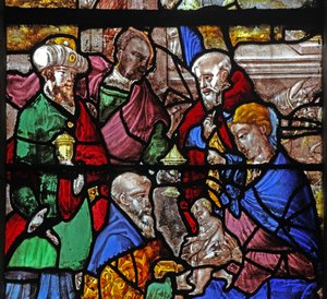Window depicting the Adoration of the Magi by French School