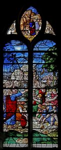 Window depicting Manna from Heaven by French School