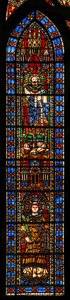 Window w201 depicting St Lawrence and Sixtus