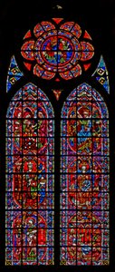 Window depicting the Annunciation and Childhood of Christ by French School