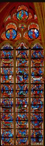 Window depicting scenes from the life of St Martin by French School