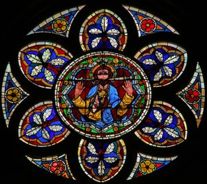 Window w205 depicting Christ of the Last Judgement