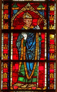 Window depicting a bishop