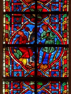 Window depicting Adam weeps? by French School