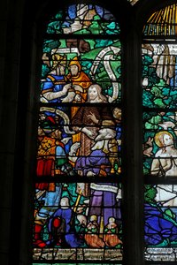 Window depicting St John the Baptist Being Interrogated by French School