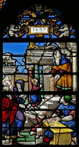 Window depicting a scene from the Life of the Virgin Mary: the Presentation in the Temple by French School