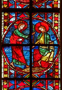 Window depicting St James with Christ