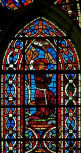 Window depicting St Helen Receives a Blessing by French School