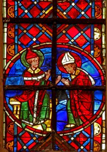 Window depicting St Peter sends St Denis to Gaul by French School