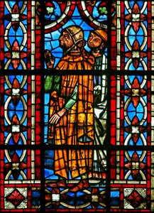 Window depicting a Scene from the Life of St Helen: The Pregnant Queen Gratulie of Corinth Receives Her Doctor by French School