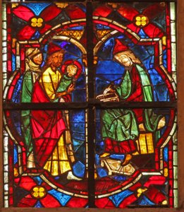Window depicting St John the Baptist is enrolled by French School