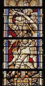 Window depicting knights slaying St Thomas Becket by French School