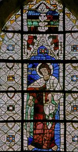 Window depicting St Judas Iscariot (a rare depiction of Judas as a saint) by French School