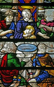 Window depicting the Last Supper by French School