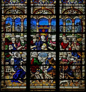 Window depicting the Last Supper by French School