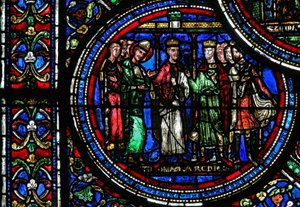 St Thomas Becket with Henry II and Louis VII by French School