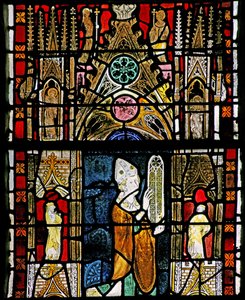 Window depicting a donor - bishop