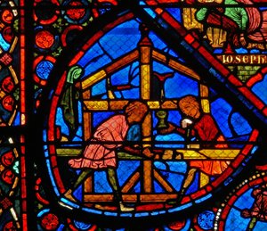 Window w24 depicting donors - carpenters