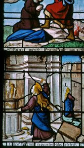 Window w29 depicting St Barbara destroying the idols by French School