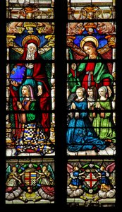 Window depicting St Anne and St Catherine by French School