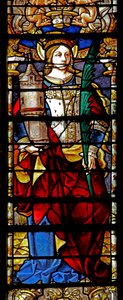 Window depicting St Barbara by French School
