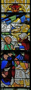 Window depicting the Annunciation to Shepherds by French School