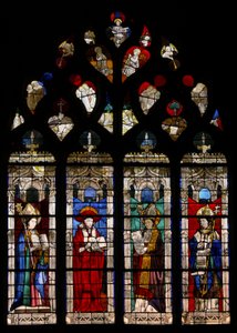 Window depicting the Four Church Fathers by French School