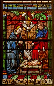 Window 38 depicting the Nativity by French School
