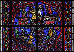 Window depicting scenes from life of St Vincent