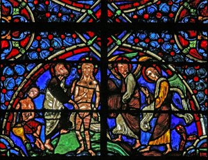 Window depicting the Baptism in the Jordan by French School