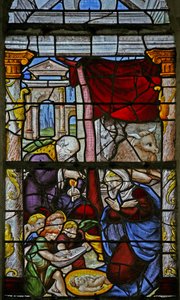 Window w3 depicting the Nativity by French School