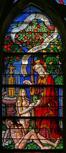 Window 40 depicting the Creation of Eve by French School