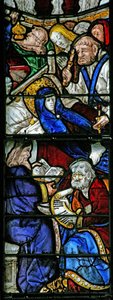 Window depicting the Death of the Virgin Mary by French School