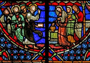 Window depicting the widow