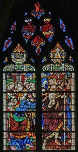 Window depicting the Doubting St Thomas by French School