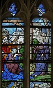 Window depicting Christ Bids Farewell to His Mother by French School