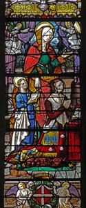 Window depicting St Anne and a donor by French School