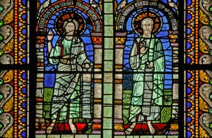 Window depicting St John and St John the Baptist by French School