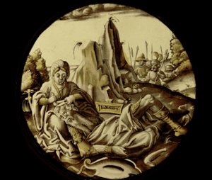 Window w69 Depicting Delilah Cutting Samson