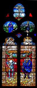 Window depicting Charlemagne and St Louis by French School